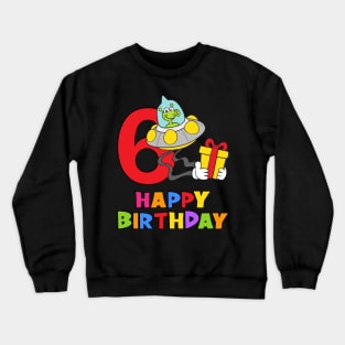 6th Birthday Party 6 Year Old Six Years Crewneck Sweatshirt